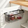 4 set Hanging Wall Basket Organizer,Over the Cabinet Door Wire Baskets for Organizing -Space-Saving Hanging Baskets for Organizing,Wall Mount Storage,No Drilling Adhesive Wall Storage Basket, Black view 3
