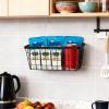 4 set Hanging Wall Basket Organizer,Over the Cabinet Door Wire Baskets for Organizing -Space-Saving Hanging Baskets for Organizing,Wall Mount Storage,No Drilling Adhesive Wall Storage Basket, Black view 4