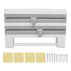 Multifunctional Paper Towels Wall/Refrigerator Mount Rolls Cutting Rack with Spice Rack, 4-in-1 Wall-Mount Holder for Kitchen Cling Film Foil Dispenser () view 1