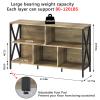Horizontal Bookshelf,Industrial Modern 5 Cube Low Wide Cubby Bookcase,Long Wood and Metal Storage Organizer Open Shelf, Short Book Shelf Bedroom Storage for Home Office Living Room(Rustic Oak,5 Cube) view 3