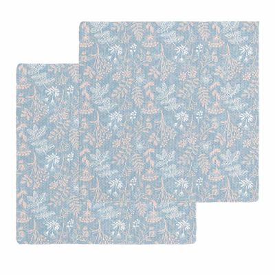Dusty Blue Waffle Kitchen Dish Towels Set of 2,Super Absorbent & Quick Dry Hair Hand Bath Tea Golf Microfiber Soft Towel Cleaning Dish Washcloth,Daisy Lavender Dandelions Natural Wildflowers 12"x12"