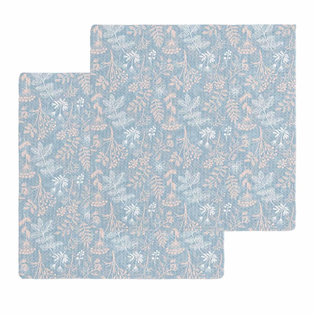 Dusty Blue Waffle Kitchen Dish Towels Set of 2,Super Absorbent & Quick Dry Hair Hand Bath Tea Golf Microfiber Soft Towel Cleaning Dish Washcloth,Daisy Lavender Dandelions Natural Wildflowers 12"x12"