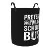 Pretend a School Bus Laundry Baskets Dirty Clothes Storage Basket Foldable with Handles Laundry Basket, for Bedroom, Bathroom Medium view 2