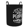 It's Way Too Peopley Outside Laundry Baskets Dirty Clothes Storage Basket Foldable with Handles Laundry Basket, for Bedroom, Bathroom Medium view 2