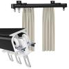 Ceiling Track Set for Curtains, Ceiling Curtain Track, Curtain Track Ceiling Wall Black Mounted, Heavy Duty 2m Sliding Shower Curtain Rail, Room Divider, can Be Used in Windows, Bedrooms (Color : Bla view 1