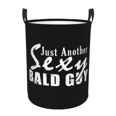 vroos Just Another Sexy Bald Guy Laundry Basket Dirty Clothes Storage Basket Foldable with Handles Laundry Basket, for Bedroom, Bathroom Small