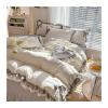 QuKan Bed, Four Seasons Universal Cotton Bedding Set, Princess Style Home high-end Bed Sheet Quilt Cover Pillowcase Four-Piece Set view 1