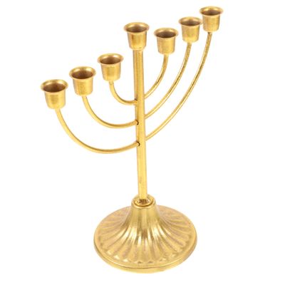 Cabilock Elegant Menorah Candle Holder Vintage Arm Iron Art Decor for Home Retro Jewish Decoration for Hanukkah and Festivals Timeless Finish Impeccable Craftsmanship