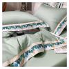 Bed, 1000 Thread Count Full-Size, 4 Pc Luxury Embroidered Quilt Cotton Bedding Set All Season Comforter Cover Bedding 2 Pillowcases view 2