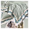 Bed, 1000 Thread Count Full-Size, 4 Pc Luxury Embroidered Quilt Cotton Bedding Set All Season Comforter Cover Bedding 2 Pillowcases view 4