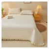 Bed, 3pcs Thick Cotton Bed Sheets, Solid Double Bed Covers, Blanket Beds, Linen Quilted Bed Sheets with Pillowcases view 1