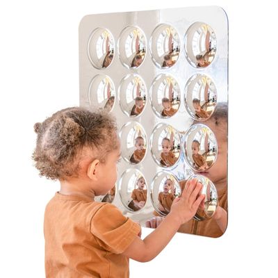 Spark & Wow Sensory Wall Toddler Mirror | Large | 16 Bubbles | for Ages 6m+ | Easy-to-Clean Acrylic | Stimulate Cognitive Development
