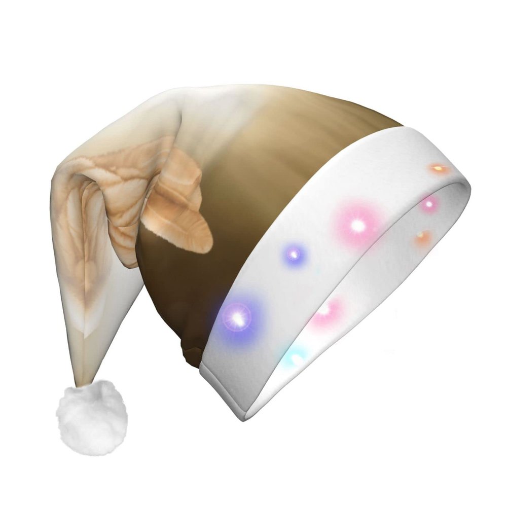 AMAZWI Angel Wing Funny Led Christmas Hats,Cute Santa Hats Xmas Holiday Hat,Christmas Party Hat For Adult