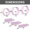 LUDORU Wooden Hexagon Floating Shelves Wall Mounted,Set of 6 Pine Hexagon Shelves Display for Photos,Plants,Rustic Honeycomb Shelves for Living Room,Bedroom,Bathroom, Kitchen, Office Decor, Pink view 2