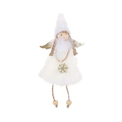 Christmas New Year 2023 Christmas Angel Doll Christmas Tree Decoration Cristmas Ornaments Pendants Hanging Xmas Gift Christmas Decorations (Color : White, Size : 20x10cm)