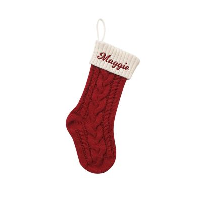 DAXXIN Christmas 46cm Christmas Knitted Stocking Gift Candy Hanging Bag Xmas Hotel Home Fireplace Decoration Christmas Socks 2023 Christmas Bag Christmas Decorations (Color : 1-2)