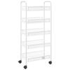 Gecheer 5-Tier Kitchen Trolley, White Iron Cart with Removable Mesh Baskets, 18.1x10.2x41.3 Inches for Organizing Kitchen, Bathroom, Office view 2