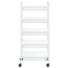 Gecheer 5-Tier Kitchen Trolley, White Iron Cart with Removable Mesh Baskets, 18.1x10.2x41.3 Inches for Organizing Kitchen, Bathroom, Office view 3
