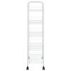 Gecheer 5-Tier Kitchen Trolley, White Iron Cart with Removable Mesh Baskets, 18.1x10.2x41.3 Inches for Organizing Kitchen, Bathroom, Office view 4
