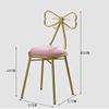 OOCCO Creative Butterfly Chair Simple Girl Heart Theme Restaurant Chair Beauty Makeup Chair Dressing Golden Chair Stool (Color : Style 2) view 2