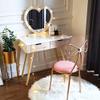OOCCO Creative Butterfly Chair Simple Girl Heart Theme Restaurant Chair Beauty Makeup Chair Dressing Golden Chair Stool (Color : Style 2) view 3