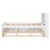 RUNNA Twin Size Platform Bed with Storage Headboard, USB, Twin Size Trundle and 3 Drawers, Save Bedroom Space and Easy to Assemble. (White#Twin-015) view 4