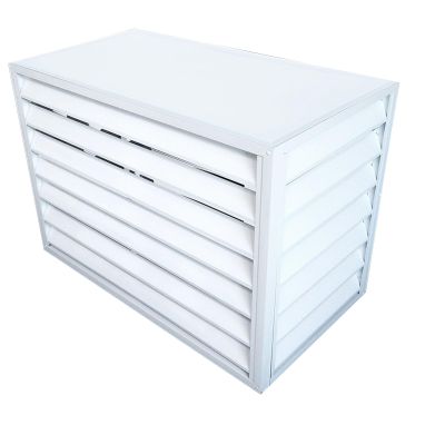 Air conditioner outdoor unit guardrail, air conditioning awning cover, Anti-Theft Sturdy Aluminum AC Covers, fence to hide air conditioner, Applicable to air conditioner outdoor unit ( Color : White f