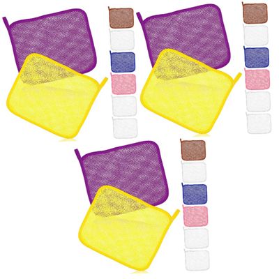 HyKab 16 Pcs Bath Cloth Towel Girl Bath Towel Face Nylon (Color : As Shownx3pcs, Size : Mediumx3pcs)
