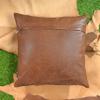 HideNgo Lambskin Leather Pillow Cover - Chair, Bed, Chaise Lounge, Sofa Cushion Case - Throw Covers for Living Room & Bedroom, 18" x 18" - Yellow Crunch Plain Pack of 1 view 2