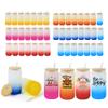 AGH 50 Pack Frosted Glass Sublimation Tumbler, 16 OZ Sublimation Cans Gradient 6 Color Beer Drinking Cups with Bamboo Lid & Plastic Straw, Coffee Cup, Water Bottle for Juice, Soda view 1
