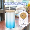 AGH 50 Pack Frosted Glass Sublimation Tumbler, 16 OZ Sublimation Cans Gradient 6 Color Beer Drinking Cups with Bamboo Lid & Plastic Straw, Coffee Cup, Water Bottle for Juice, Soda view 2