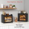 Goozii Corner Bread Box for Kitchen Countertop, Black Bread Storage Container for Homemade Bread, Two Layer Breadbox under Cabinet Mount, Large Bread Holder for Kitchen Counter, Pantry Shelf view 4