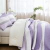 Andency Queen Quilt Bedding Set Lavender, 3 Pieces Patchwork Purple Striped Ultra Soft Lightweight Bedspreads, Coverlets Set with 2 Pillow Shams for All Seasons (90"x96") view 2