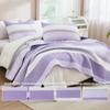 Andency Queen Quilt Bedding Set Lavender, 3 Pieces Patchwork Purple Striped Ultra Soft Lightweight Bedspreads, Coverlets Set with 2 Pillow Shams for All Seasons (90"x96") view 4