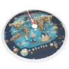 Large Christmas Tree Skirt,Soft Cover Mat Decor,Farmhouse Tree Skirt for Holiday Party Home Decor-World Geography Map view 3
