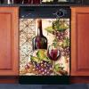 Vineyard Dishwasher Magnet Rustic Wine Bottle Dishwasher Cover, Red Wine Bottle for Refrigerator Magnet Grape Decal, Red Wine Fridge Door, Farmhouse Home Appliances Panels Stickers 23" Wx 26" H view 2