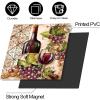 Vineyard Dishwasher Magnet Rustic Wine Bottle Dishwasher Cover, Red Wine Bottle for Refrigerator Magnet Grape Decal, Red Wine Fridge Door, Farmhouse Home Appliances Panels Stickers 23" Wx 26" H view 3