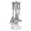 Modern Stainless Steel Countertop 6 Hook Rotating Kitchen Cooking Utensil Hanger Storage Organizer Rack Set of 7 view 1