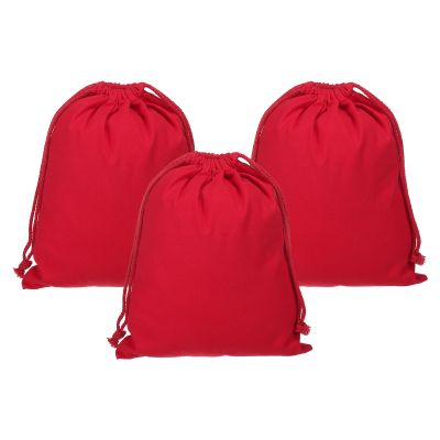 PATIKIL Reusable Drawstring Bags, 10x12.6 Inch 3 Pack Multipurpose Cotton Dust Bags, Luggage Organizer, Travel Essentials Storage Pouch, Red