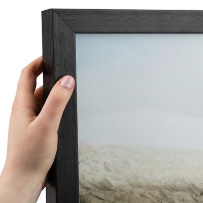 ArtToFrames 19x35 Inch Black Picture Frame, This 1.00 Inch Custom Poster Frame is Woodgrain Black Shadowbox 1.5 inch Tall - Comes with Economy Acrylic and Corrugated Backing
