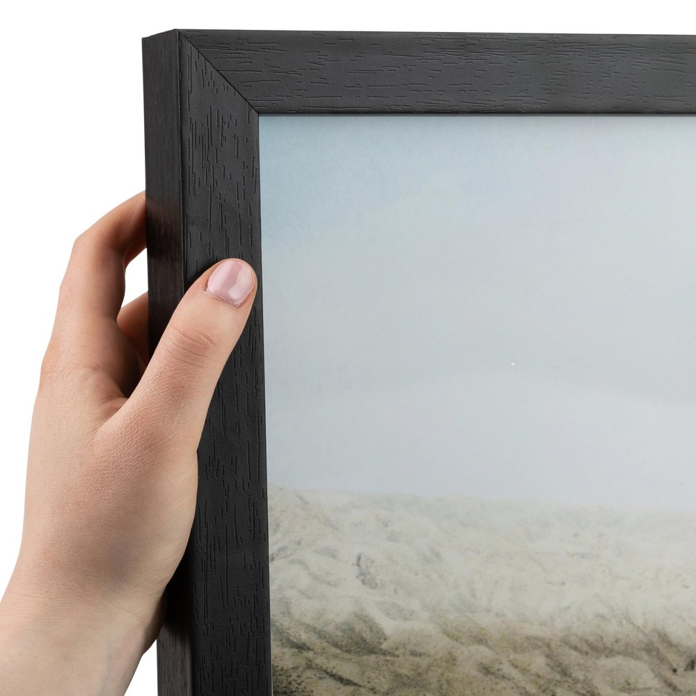 ArtToFrames 19x35 Inch Black Picture Frame, This 1.00 Inch Custom Poster Frame is Woodgrain Black Shadowbox 1.5 inch Tall - Comes with Economy Acrylic and Corrugated Backing