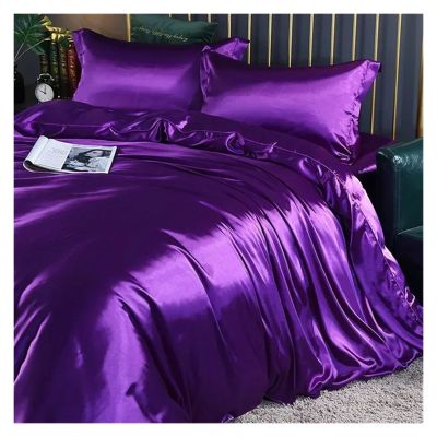 ADovz Blending Natural Mulberry Silk Bedding Set Luxury Satin Silky Queen Size Duvet Cover Set with Sheets King Size Bed Set,Bed Sheets