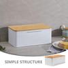 ABOOFAN Metal Bread Box Farmhouse Bread Bin With Bamboo Lid Vintage Iron Bread Bins Retro Storage Holder Food Keepers Container for Countertop Kitchen Dining White view 3