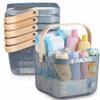 Roshtia Blue Metal Wire Storage Basket with Wooden Handle, Decorative Organizer Bin for Bathroom, Nursery, Pantry Shelf, Kitchen Counter, Spa Gift Basket Container, 9.65 Inch view 1