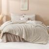 Andency Oatmeal Queen Comforter Set, Lightweight Fluffy Boho Bedding Comforter Set, 3 Pieces Tufted Farmhouse Shabby Chic Bed Set for All Seasons (1 Comforter 90x90In, 2 Pillowcases) view 2