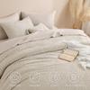 Andency Oatmeal Queen Comforter Set, Lightweight Fluffy Boho Bedding Comforter Set, 3 Pieces Tufted Farmhouse Shabby Chic Bed Set for All Seasons (1 Comforter 90x90In, 2 Pillowcases) view 4