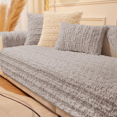 Funny Fuzzy Couch Cover Sofa Covers Washable Sectional Couch Covers for 1/2/3/4 Cushion Couch Sofa Pet Friendly Sofa Slipcovers Furniture Covers Couch Protector Super Cozy (Only 1 Piece/Not All Set) (