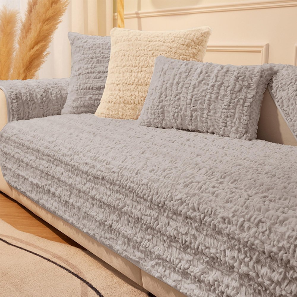 Funny Fuzzy Couch Cover Sofa Covers Washable Sectional Couch Covers for 1/2/3/4 Cushion Couch Sofa Pet Friendly Sofa Slipcovers Furniture Covers Couch Protector Super Cozy (Only 1 Piece/Not All Set) (