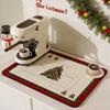 Christmas Style Patterns Kitchen Dish Drying Mat, Countertop Absorbent Drainer Mat Coffee Machine Insulation Pad Diatomite Quick-Drying Sink Mat for Kitchen Decoration (6070cm,Style 4) view 2