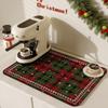 Christmas Style Patterns Kitchen Dish Drying Mat, Countertop Absorbent Drainer Mat Coffee Machine Insulation Pad Diatomite Quick-Drying Sink Mat for Kitchen Decoration (6070cm,Style 3) view 2